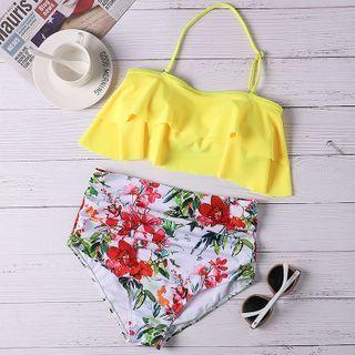 Swim Set: Halter Top + Printed Bottom