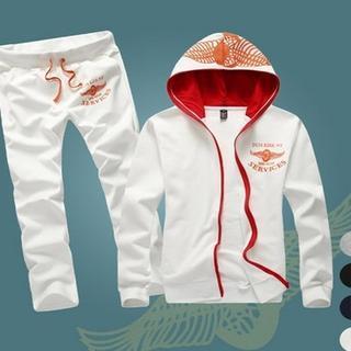 Set: Hooded Long-sleeve Jacket + Sweatpants