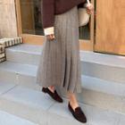 Pleated-front Wool Blend Skirt