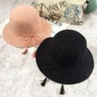 Tasseled Knit Cloche Hat