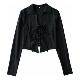 Lace-up Cropped Shirt