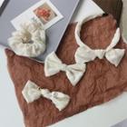 Fabric Scrunchie / Bow Hair Clip / Bow Faux Pearl Hair Clip / Bow Headband