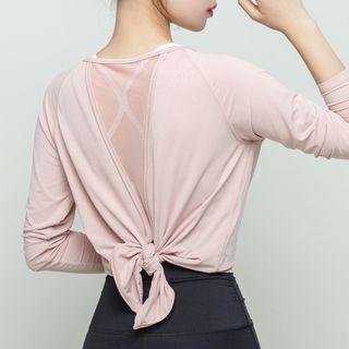 Long-sleeve Mesh Panel Quick Dry T-shirt