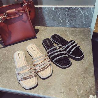 Embellished Strappy Slide Sandals