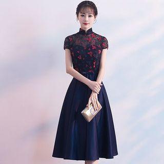 Butterfly Lace Panel Cocktail Dress