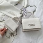 Rhinestone Bow Flap Chain Crossbody Bag