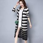 Stripe Linen Long Cardigan