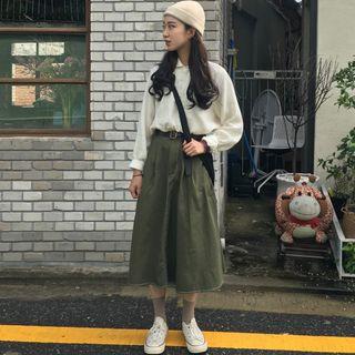 Plain Shirt / Plain Midi Skirt