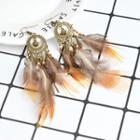 Dream Catcher Earring Eh035 - Brown - One Size