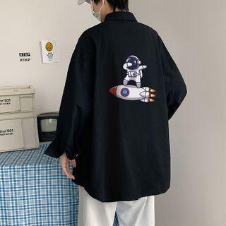 Astronaut Print Shirt Jacket