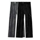 Chain Accent Velvet Loose Fit Pants
