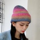 Gradient Knit Beanie Pink & Yellow & Blue - One Size