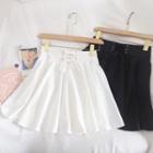 High-waist Lace-up A-line Mini Skirt