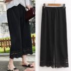 Lace Trim Wide-leg Pants