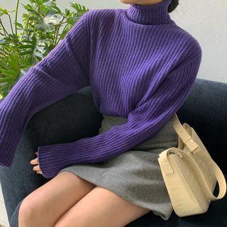 Turtleneck Whole-garment Sweater