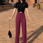 Crew-neck Short-sleeve T-shirt / Straight-fit Pants