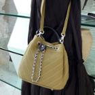 Genuine Leather Crossbody Bucket Bag