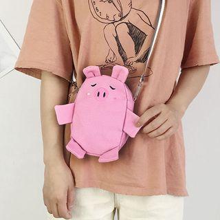 Cartoon Pig Canvas Crossbody Bag