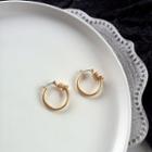 Alloy Knot Hoop Earring 1 Pair - Gold - One Size