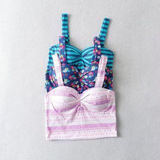 Pattern Print Crop Camisole Top