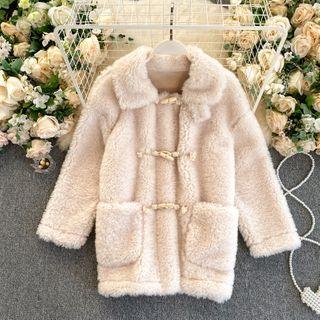 Collared Toggle Fleece Coat