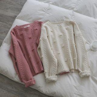 Crewneck Dotted Plain Sweater