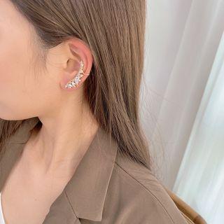 Wings Rhinestone Cuff Earring 1 Pair - Earring - Gold - One Size