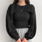 Drop-shoulder Bolero Sweatshirt