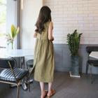 Sleeveless Button-back Midi Dress