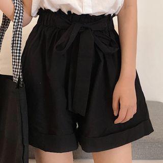 Ruffle-sleeve Tie-waist Playsuit