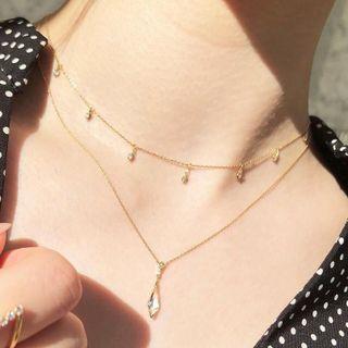 Faux Crystal Pendant Necklace / Drop Earring (various Designs)