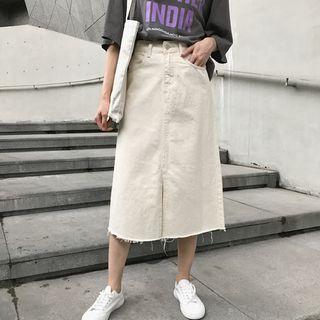 Cropped Wide Leg Denim Skirt