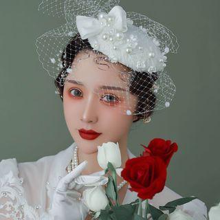 Wedding Mesh Headpiece White - One Size