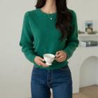 Scalloped Cashmere Blend Sweater