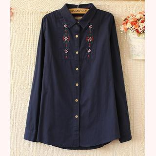 Long-sleeve Embroidered Shirt