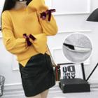 Set: Ribbon Sweater + Pencil Mini Skirt