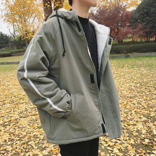 Fleece-lined Loose-fit Hooded Jacket