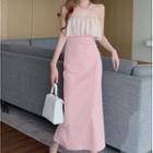 Ruffle Midi Sheath Tube Dress