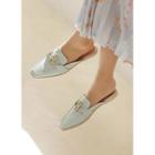 Buckle-detail Croc-grain Mule Loafers