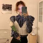 Floral Print Blouse / Lace Camisole Top
