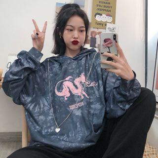 Dragon Tie-dye Print Hoodie