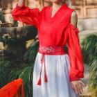 Off Shoulder Long-sleeve Hanfu Top