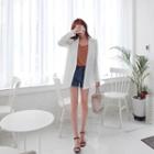 Open-front Slit-hem Jacket