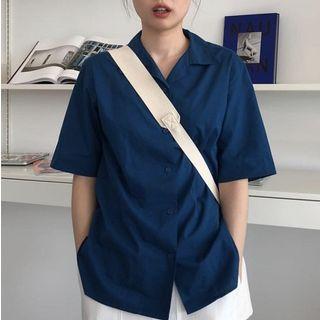 Plain Elbow Sleeve Shirt / Plain Midi Skirt