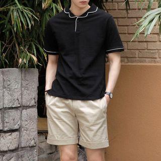 Contasted-trim Short-sleeve Polo Shirt