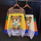 Bear 3-color Long-sleeve Top