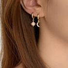 Star Drop Earring E1148 - 1 Pair - Gold - One Size