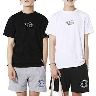 Couple Matching Print Short Sleeve T-shirt