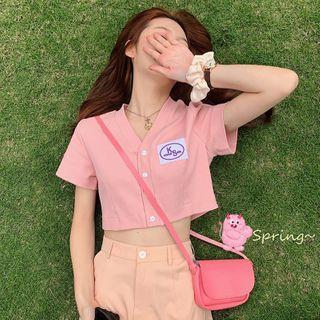 Short-sleeve Label Cardigan