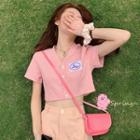 Short-sleeve Label Cardigan